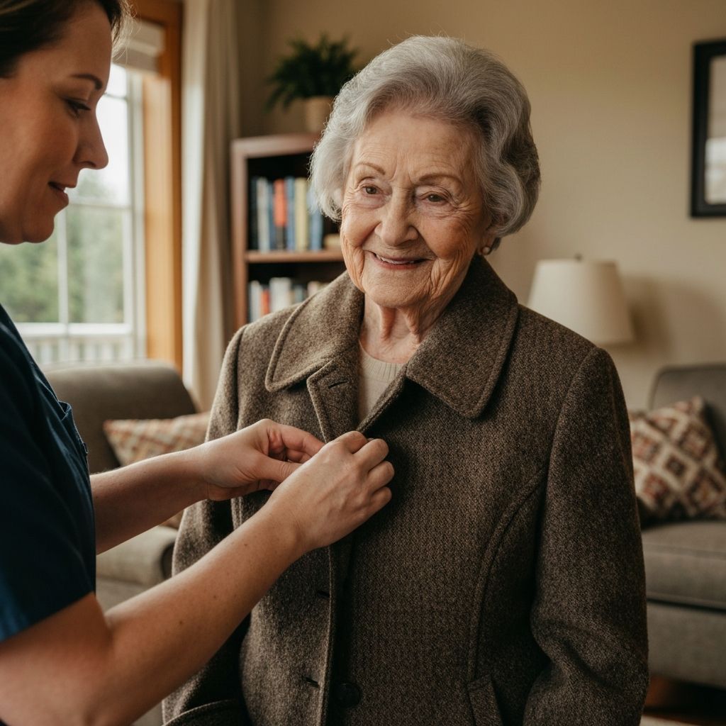 Caregiver helping a senior with daily living